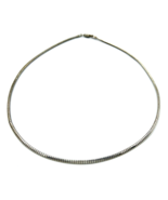 Sterling Silver 2.3mm Omega Chain Necklace 16 in - £24.91 GBP