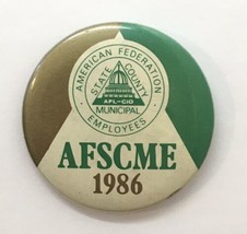 1986 AFSCME Button Pin American Federation Municipal Employees State County - £5.59 GBP