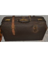 Antique 1926 Leather Milock Suitcase Milwaukee Stamping Co w/ Key Doctor... - £112.44 GBP