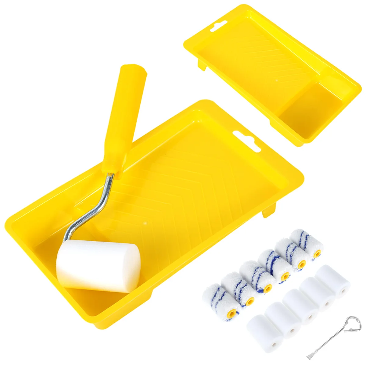 12 pcs paint roller set with holder 2 paint trays paint can opener 2 inch high thumb200