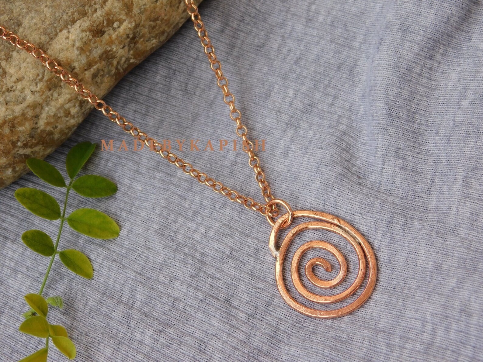 1 Pc Pure Copper Healing Spiral Pendant Locket, Jewelry, Spiritual Kriya Item image 4
