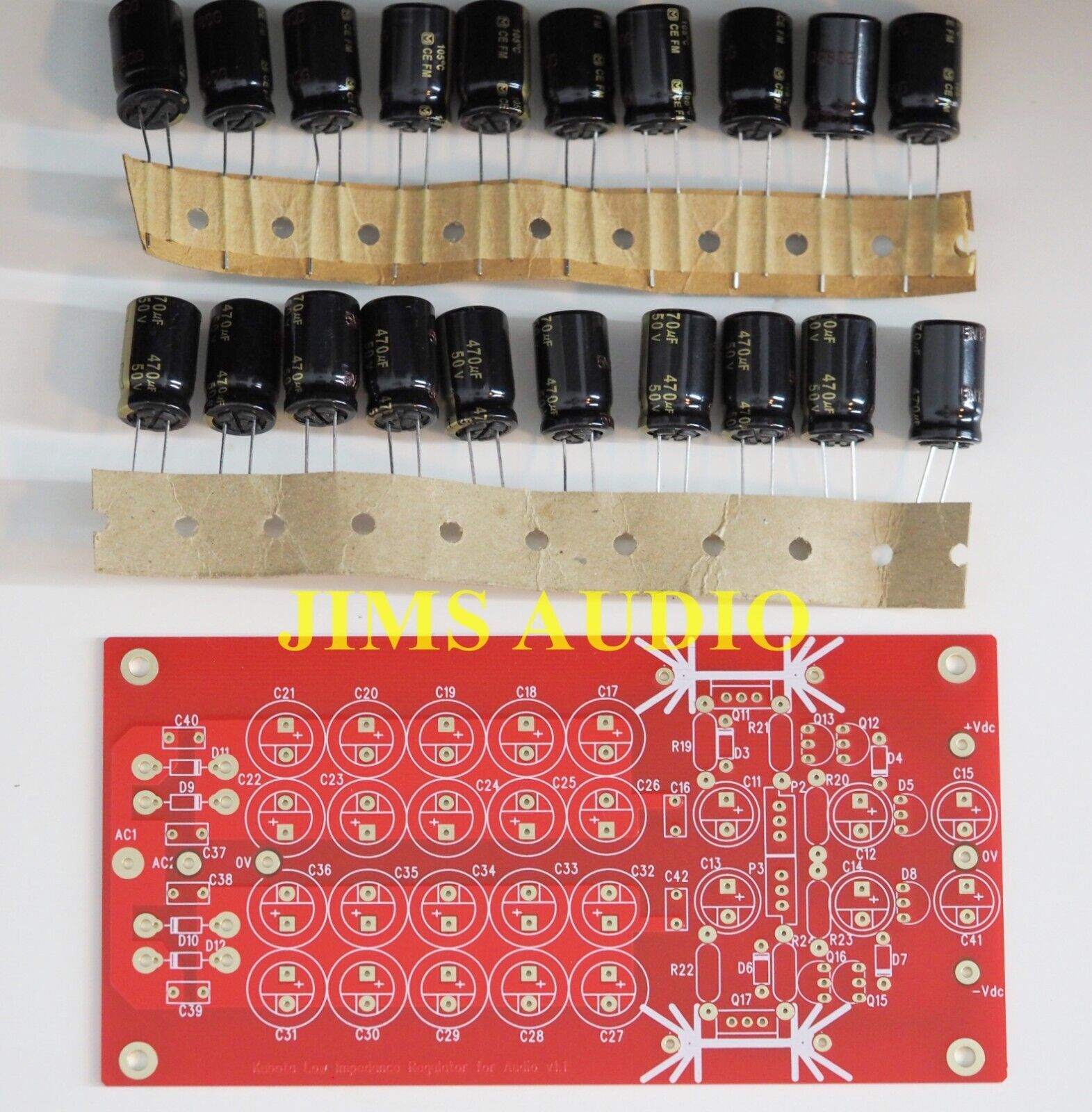 Kubota low noise regulator PCB plus Panasonic 470uF filtering caps 20 pi... - $15.79