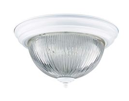 New Luminance Sunset Lighting F7502-30 Two Light Flush Mount - Clear Prismatic G - $44.95