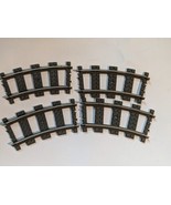 Lot of 4 Lego 9v Metal Rail Train Track Curved 4520 2867 4511 4512 4558 ... - $10.88