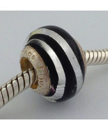 Lovelinks Pastiche Murano Glass Black Silver Bead Charm, Fits Most Brands - $14.24