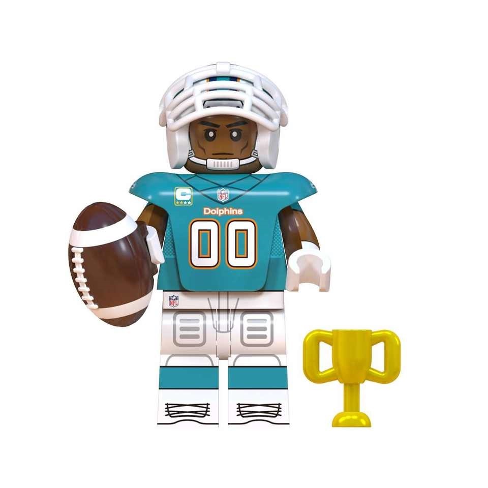 Football Player Dolphins NFL Super Bowl Rugby Players Minifigures Building Toy