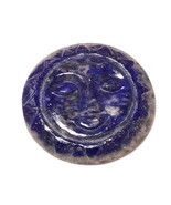 50 Carat Lapis Lazuli Hand Carved Face with Closed Eye Stone for Jewelry... - £11.74 GBP