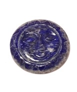 50 Carat Lapis Lazuli Hand Carved Face with Closed Eye Stone for Jewelry... - $20.51 CAD