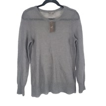 J.Jill Sheer Wool Sweater S Womens Grey Onyx Long Sleeve Crew Neck Pullo... - $29.99