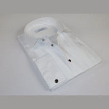 Mens CEREMONIA Tuxedo Formal Shirt 100% Cotton Turkey Slim Fit #stn 13 ATD White image 2