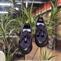 New Men Fashion Trend Business Casual Dress Shoes Handmade Black PU Stitching Pu - £61.34 GBP