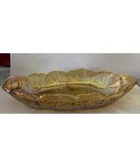 Vintage Lily Pons Marigold Indiana Glass Pickle/Relish Dish W/Embossed S... - €16,97 EUR
