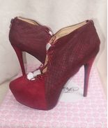 First Love by Penny Loves Kenny  burgundy  heels willow sz 8.5 new - $1,232.67 MXN