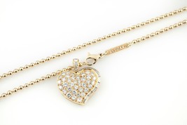 Bulgari Bvlgari Vintage 18k Yellow Gold Diamond Heart Pendant w/ Ball Chain - £26,984.12 GBP