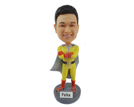 Custom Bobblehead Man Dressed As The Flash With Folded Arms And A Beautiful Cape - £69.98 GBP