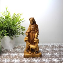 Olive Wood Statue of Jesus Christ With Children and a Lamb. The Carving ... - £181.19 GBP