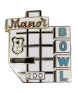 Vintage Manor Bowl 200 Hat Lapel Pin Pinback San Leandro Bowling California - $9.88