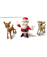Rudolph the Red Nosed Reindeer MINI Set of 3 Clarise &amp; Santa Figurine Set - £15.58 GBP