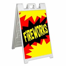 Fireworks Explosion Signicade 24x36 Aframe Sidewalk Sign Banner Decal Bang - £34.12 GBP+