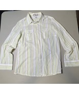 Caribbean Joe Button Down Shirt Women’s S Green White Stripes - READ - $360.00 MXN