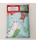 Christmas Pets Vinyl Tablecloth 60 x 102 Blue Cats Dogs Trees Lights Hol... - $31.44 CAD