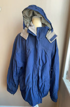 LL Bean Mens Winter Jacket Blue Hooded sz XL - £31.92 GBP
