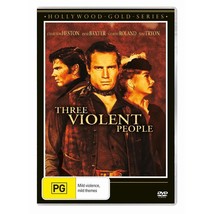 Three Violent People DVD | Charlton Heston | Region 4 - £11.06 GBP