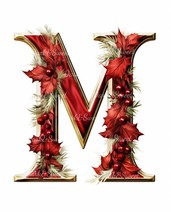 Festive Letter M Clip Art- 10 High Quality JPGs/ Digital Print/ Digital ... - £1.31 GBP