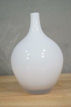 Home Decor Studio Art Cased Glass Flower Bud Vase White &amp; Clear 8&quot; Tall - $21.03