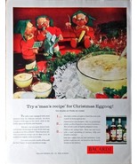 Bacardi Eggnog Christmas Holiday Elfs Holiday Drink-1961 Vintage Print Ad - $171.85 MXN