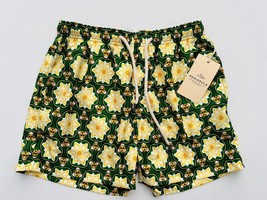 Peninsula Floral Print Swim Trunks Green / Yellow ( S ) - $138.57