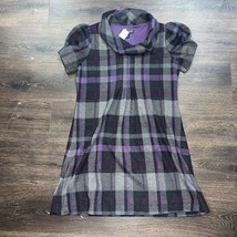Jessica Howard Purple Plaid Cowl Neck  PUFF Sleeve Dress Size PL - £9.03 GBP