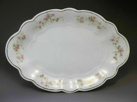 Antique MZ Austria Porcelain Dinnerware Pink Roses Serving Platter Vanity Tray - £14.01 GBP