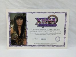Xena Warrior Princess VHS Season 2 Certificate Of Authenticity - £19.75 GBP