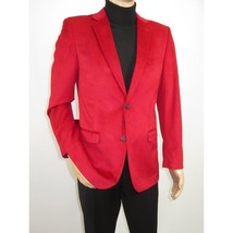 Men's Velvet Sports Coat Grammy Amy Award BASSIRI , LEONARDI J1042 Christmas Red image 4