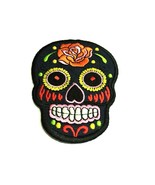 Day of the Dead Navy Blue Color Sugar Skull Mexico Embroidery Patch 3.5 ... - £12.68 GBP