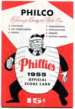 Philadelphia Phillies v NY Giants Baseball Game Program MLB scored 1955 - £24.32 GBP