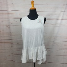 Sundry Ti Amo White Peplum Tank Top Size 4 NWT - $29.69