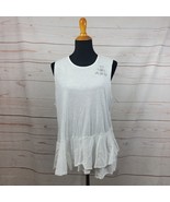 Sundry Ti Amo White Peplum Tank Top Size 4 NWT - €25,32 EUR