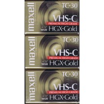 Maxell 203090 VHS-C TC-30 HGX Gold Camcorder Videocassette (3-Pack) - £43.12 GBP