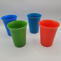 Vintage Tupperware #109 Bell Tumblers 7oz Cups - Green/Orange/Blue Lot 4 - £7.43 GBP