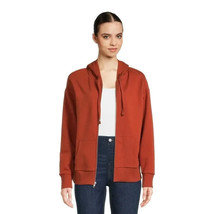 Time &amp; Tru Women&#39;s Full Zip Fleece Hoodie Jacket SMALL (4-6) Auburn Sun New - $21.99