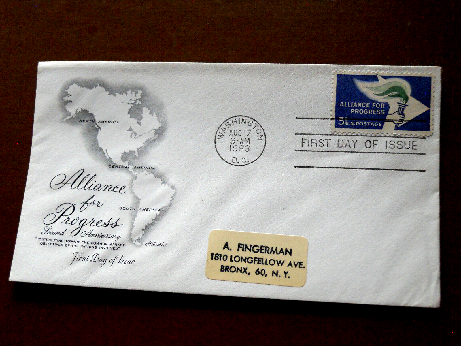 Primary image for 1963 Alliance for Progress First Day Issue Envelope Stamps 