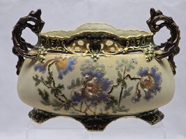 Antique ERNST WAHLISS Pierced Twin Handle Vase TURN VIENNA Secessionist ... - $142.77