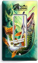 Gone Fishing Pike Lure Lake 1 Gang Gfci Light Switch Wall Plate Room Cabin Decor - £8.91 GBP