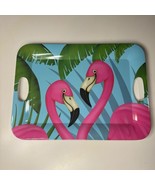 Noteworthy Flamingos and Palm Trees Tropical Melamine 15”x11” Serving Tr... - $199.26 MXN