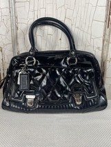Coach F20721 Poppy Liquid Gloss Satchel Handbag Purse Black /Silver - £37.19 GBP