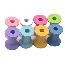 Bluemoona 20 PCS - Natural Color Wood Empty Thread Spools Cylinder Craft Round E - £4.75 GBP