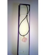 A beautiful Rose Quartz Gemstone Heart Shaped Pendant On A Cord Necklace - £6.70 GBP