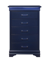 16" Blue Solid Wood Five Drawer Chest With LED Lighting - $550.99